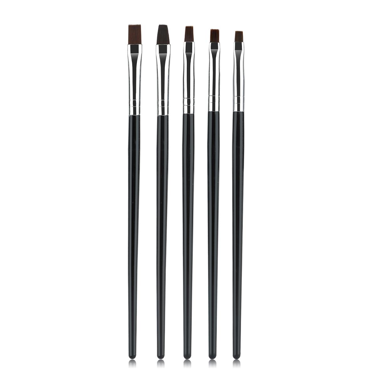 

5Pcs Nails Art Brush Pattern Phototherapy Acrylic UV Gel Extension Builder Coating Painting Pen DIY Manicure Accessories Tool чёрный