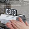 Voice Control Digital Alarm Clock Temperature Date Dual Alarm Snooze Mute Table Clock 12/24H Bedside Mirror LED Clock