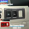 Real Carbon Fiber Car Accessories Headlight Switch Cover Soft Sticker For Toyota Camry 6th Gen XV40 06 2007 2008 2009 2010 2011