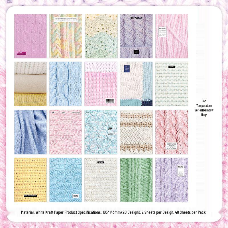 PaperMore Retro Wool Pattern Journal, Soft Temperature Series, 4 Styles