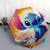 Stitch, Rainbow Themed Automatic Opening and Closing Umbrella, Brightly Colored 8-rib Portable Umbrella, Suitable for Men and Women, A Perfect Gift fo