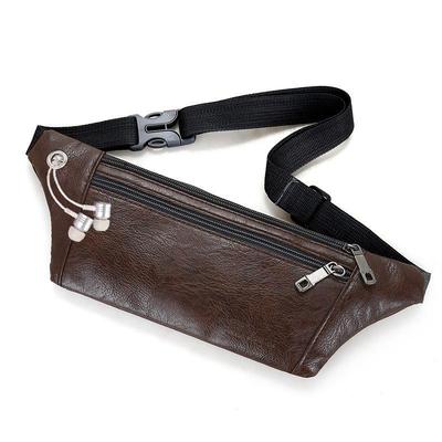 1pc Men's PU Leather Waist & Chest Bag – Casual Style, Multifunctional Waterproof Large Capacity, Mobile Phone Storage Bag