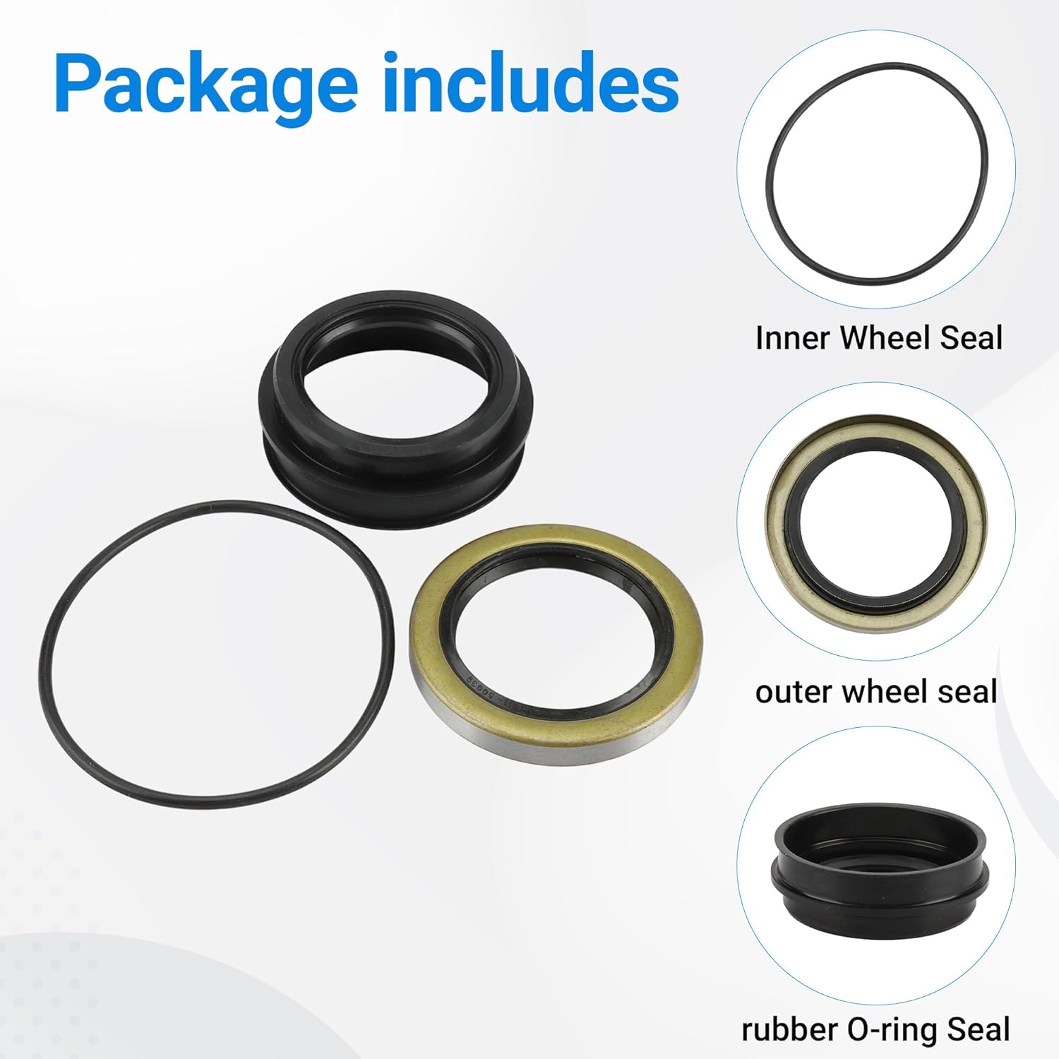 

3pcs Rear Axle Seal Kit for Inner & Outer Rear Wheel Rear Hub Bearing O-Ring for Early Toyota 4runner Pickup T100 Tacoma Tundra Models Replace#