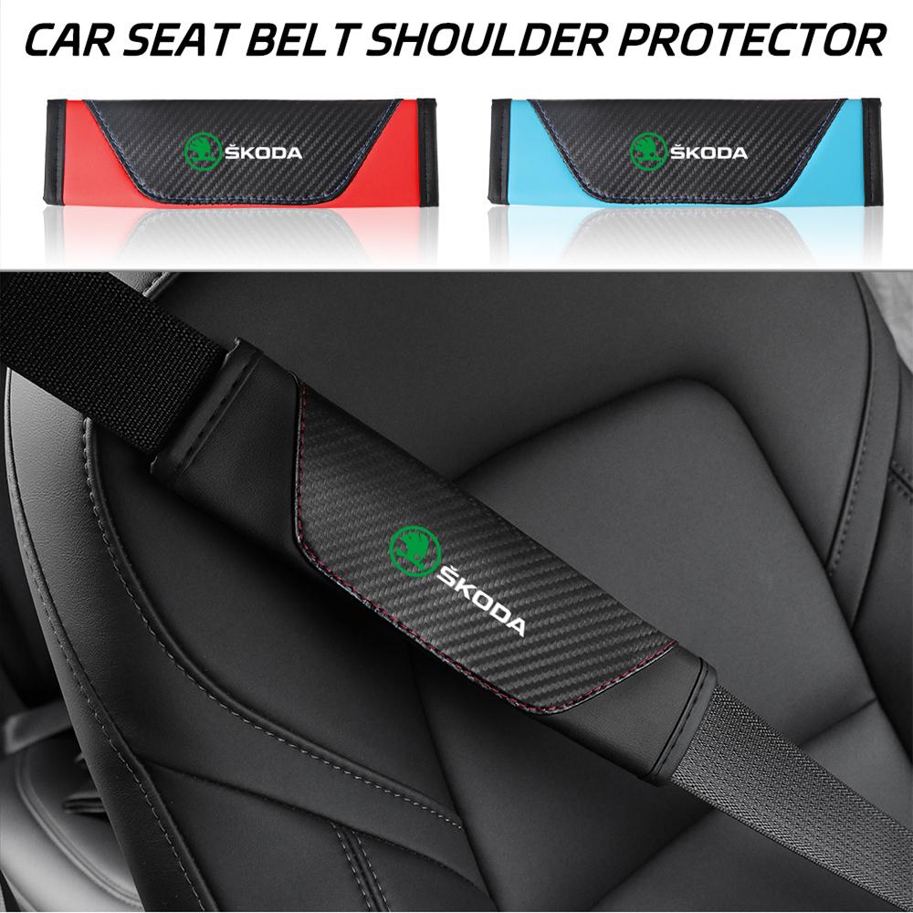 Car Seat Belt Cover Auto Cushion Safety Belts Shoulder Protection For Skoda Octavia MK2 MK3 2 3 A7 Fabia Karoq Kodiaq VII Rapid