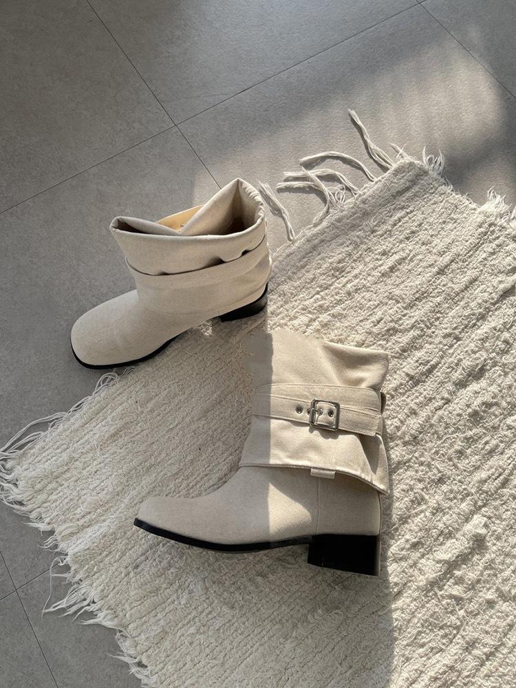 

Корейская версия нишевый дизайн оборки различные способы ношения модные ботинки тканевые ботинки брючные ботинки женские 2025 осень и зима короткие ботинки 40 бежевый