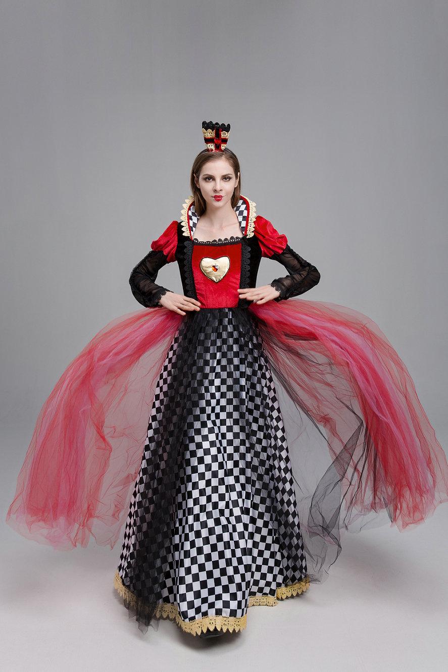 New Halloween Costumes Performance Costumes Queen of Hearts Alice in Wonderland Red Queen Cos Costumes S красный