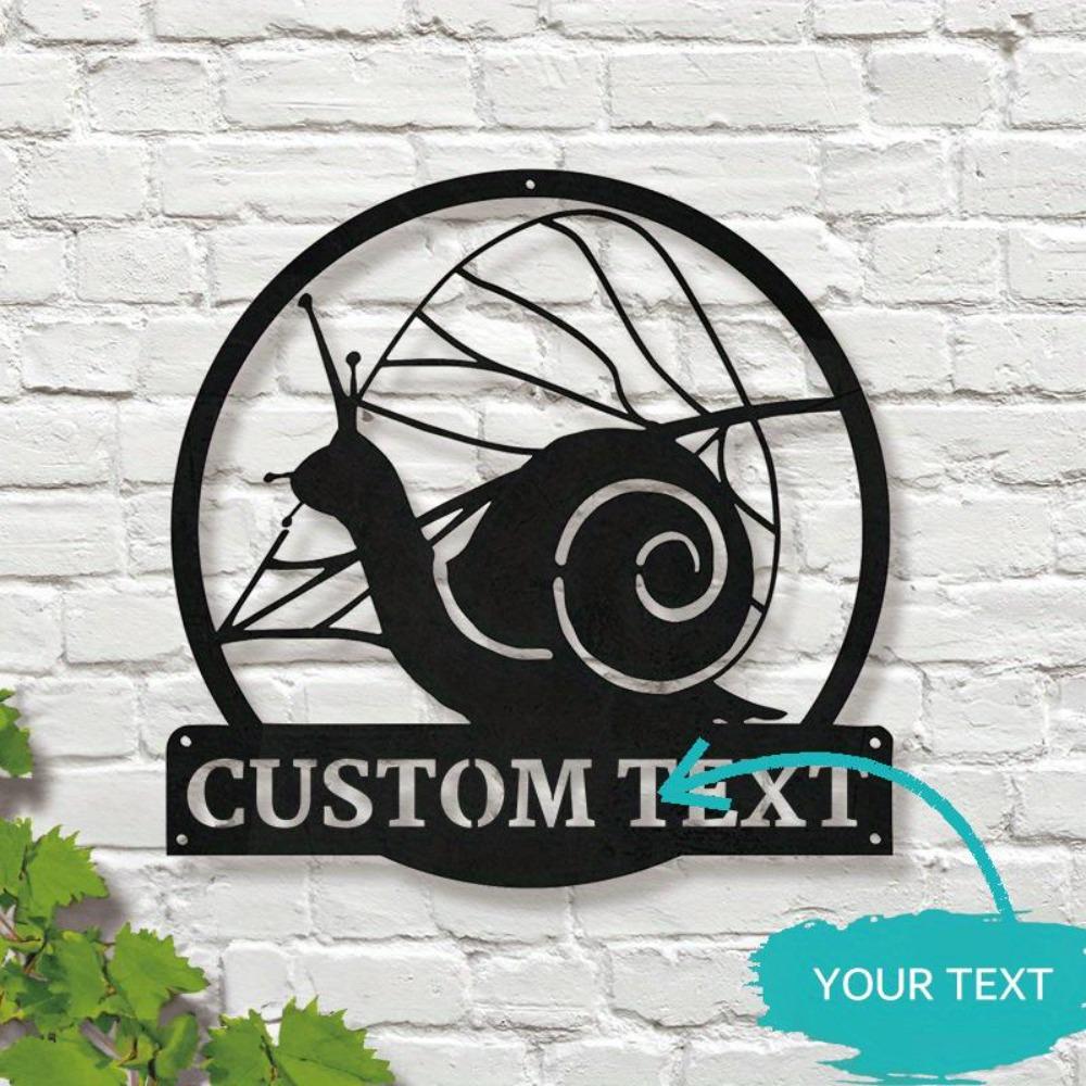 

Handmade Snail Metal Wall Art, Personalized Text Custom Sign for Home Decor, Nature Lovers English Words Wall Sculpture 12inch/30cm