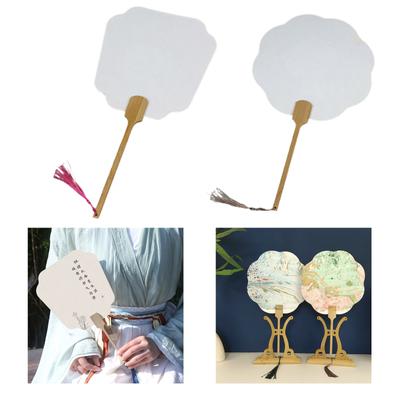 Blank Rice Paper Fan Round Fan DIY Paper Hand Fan Wedding Fan Decorative Painting Fan Blank DIY Fan Kids