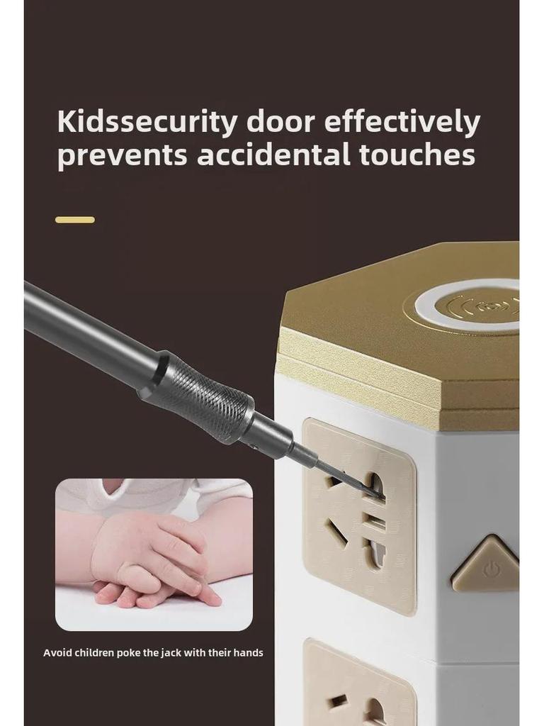 Vertical Wireless Multi-Function USB Charging Socket with Creative Design