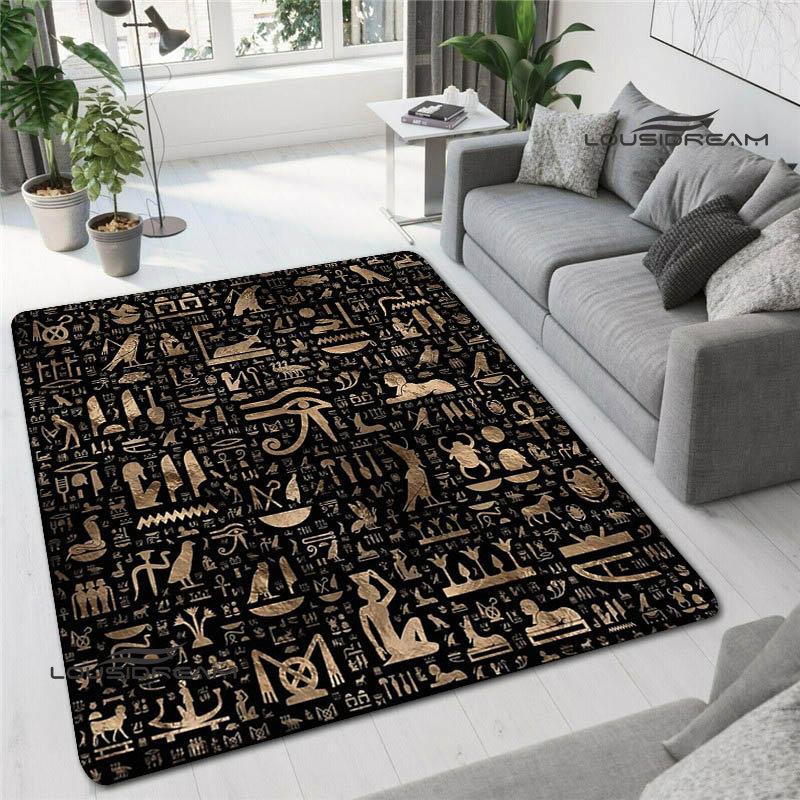 Egipski piktogram i druk symboli dywan moda dekoracja wnętrz antypoślizgowy dywan fotografia rekwizyt prezent urodzinowy