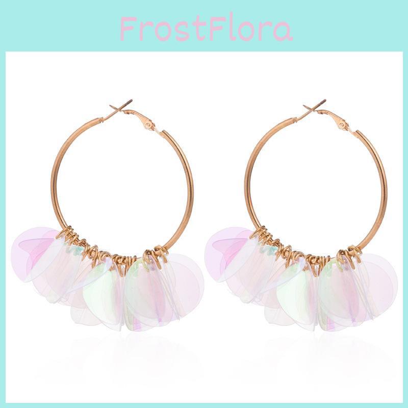 Colorful Flower Sequin Earrings In Alloy For Trendy And Style Creative