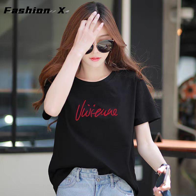 Summer Cotton Short-sleeved T-shirt Women