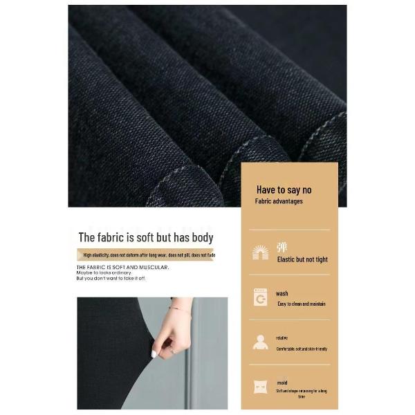 Elastische Bleistifthosen mit hohem Bund in Übergröße für Frauen mittleren Alters – Leggings in Imitat-Denim für Frühling/Herbst