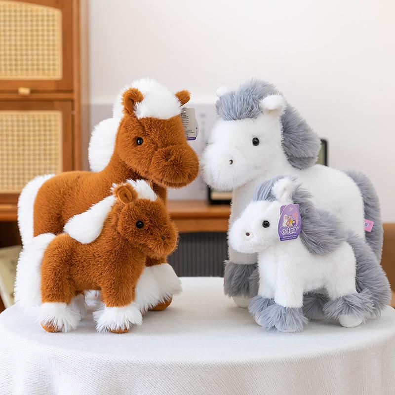 New White Horse Plush Toy Doll Cute Simulated Foal Doll Children's Birthday Gift