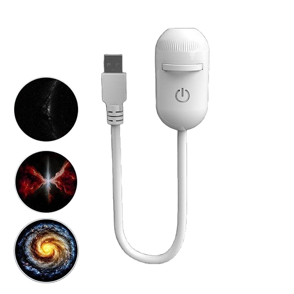 Usb Hd Galaxy Star Projection Lamp Night Sky Led Atmosphere Light Bullet Head Cool White Dimmable 3 Modes Plug Play