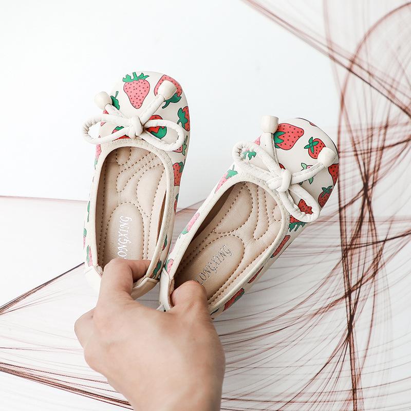 

Newest Children Girls Leather Shoes Baby Princess Casual Printed Bow Toddler Flats Spring Autumn Lofers Kids A 25
