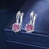 Vintage Elegant 3D Flower Huggie Earrings For Women Versatile Office Wear Exquisite Jewelry Gift
