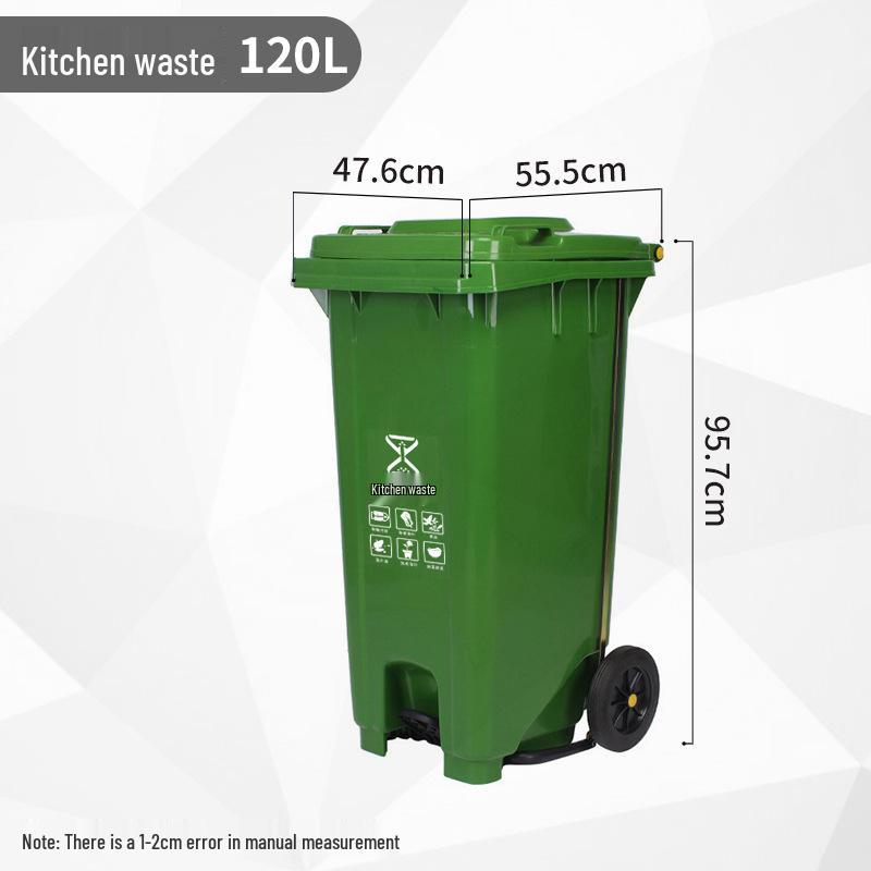 Four-Color Outdoor Waste Sorting Trash Can with Lid and Foot Pedal