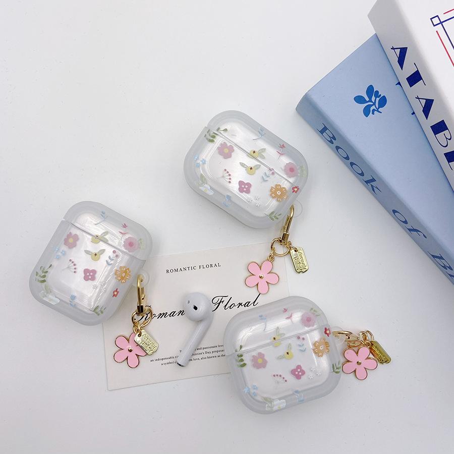 Flowers are suitable for Apple earphone case 1st generation Bluetooth earphone case soft case