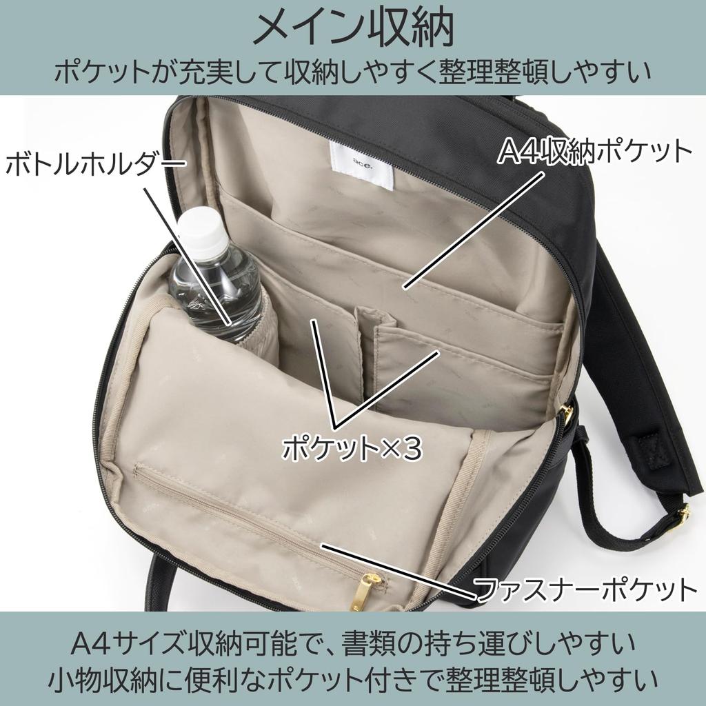 Ace Gene Vienna 3 Business Backpack, A4 Size, 13.3-inch PC Storage, No. 68704