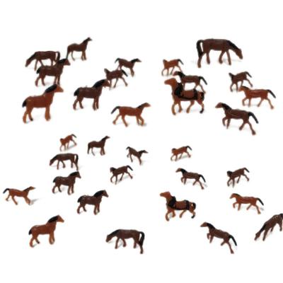 Conjunto de Diorama em Miniatura Escala de 30 Modelo N Miniatura Resina Marrom 1/150 Cavalos, Bitola, Trem, Peças, DIY,
