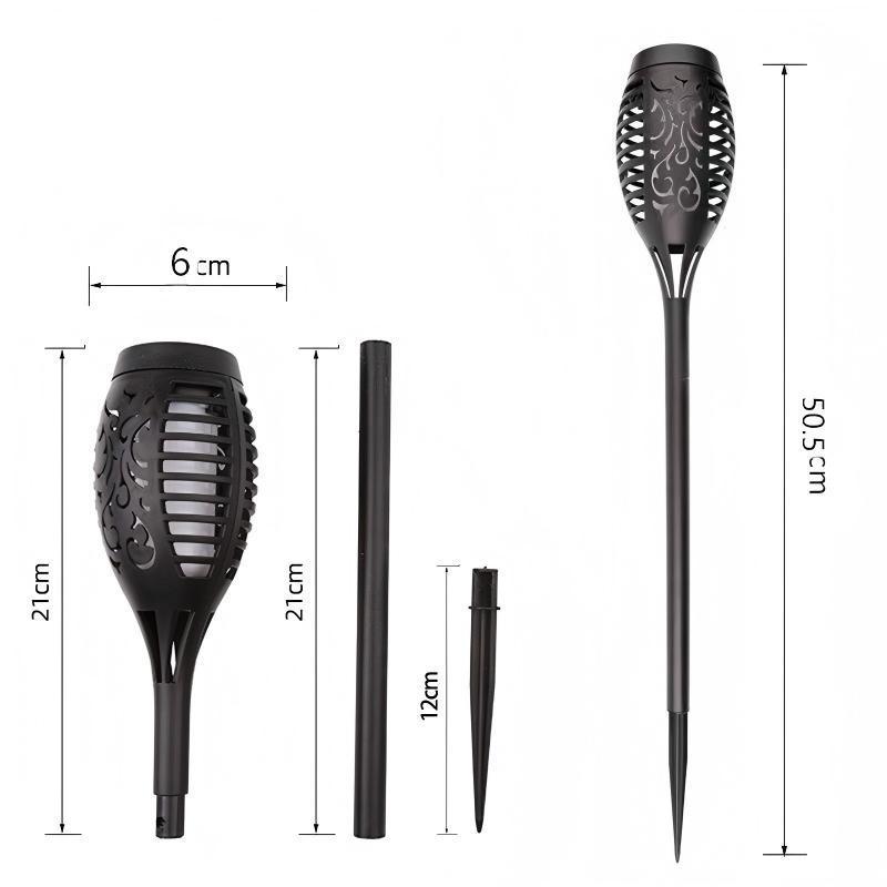 

Solar Flame Torch Light - 12 LED Ground Stake for Courtyard Decoration (In Stock) Blue Light