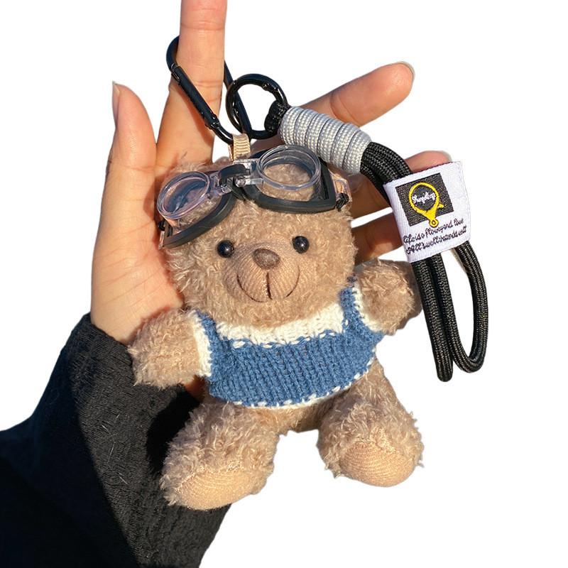 Ins Internet Celebrity Pilot Teddybär Plüsch Anhänger Kreative Puppe Niedliche Bär Puppe Schlüsselbund Tasche Hängendes Geschenk