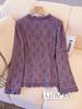 Plus Size Women's Elegant Purple Lace Top & Skirt Set for Spring/Autumn (130-300 Jin)
