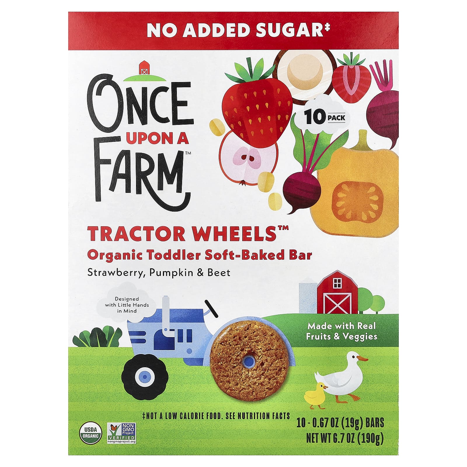 Once Upon A Farm Il était une fois une ferme, Roue de Tracteur™, Biscuits Moelleux Bio pour Tout-Petits, Fraise, Citrouille et Betterave, Lot de 10, 19g (0,67 oz) chaq sold by Joom