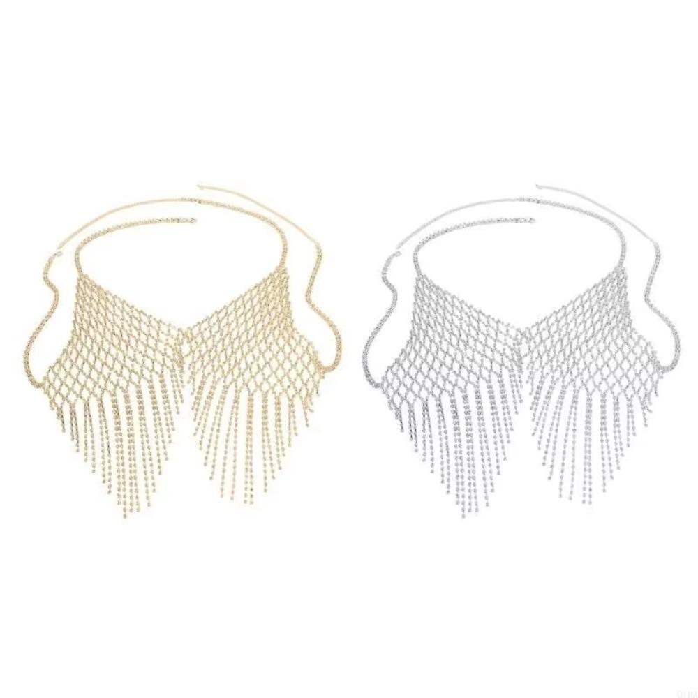 Fashion Tassel Bra Chain for Crop Top Luxury Mesh Body Chain Jewelry Crystal Lingerie  Women
