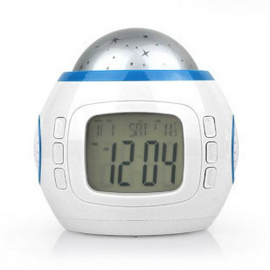 Colorful Starry Sky Alarm Clock with Music, Projection, Snooze & Night Light - Ideal Gift for Students & Kids