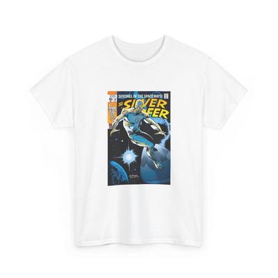 Silver Surfer Serietidningsomslag T-shirt, Retro Marvel Serietidning Tee, Vintage Serietidningsskjorta