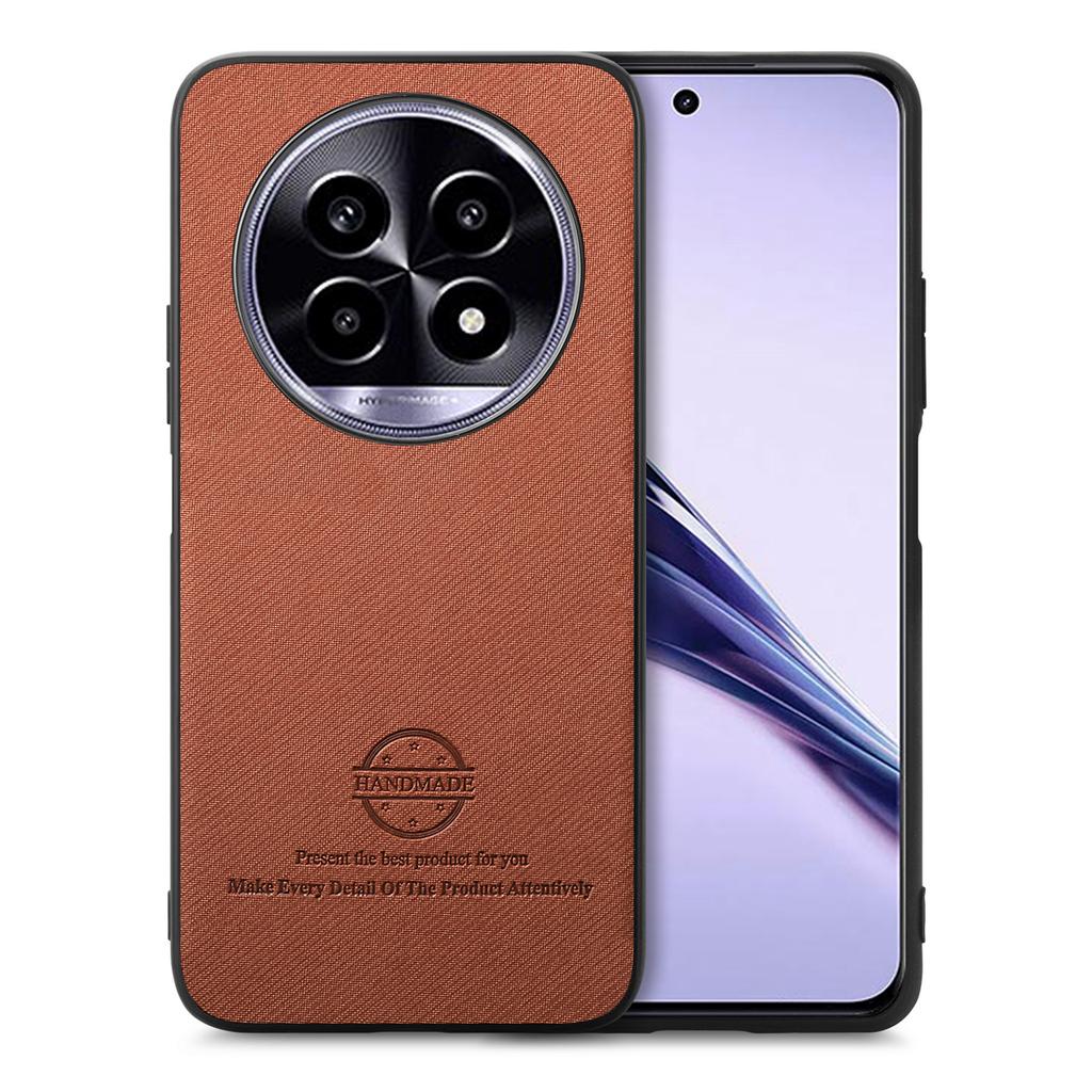 For Realme 13 Pro+ 5G (Global)/Realme 13 Pro 5G (China) Leather Phone Back Cover with Cloth Texture