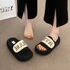 Super fire beautiful thick-bottomed cool slippers women's summer wear fashion with skirts 2025 new going out French flat-bottomed slippers