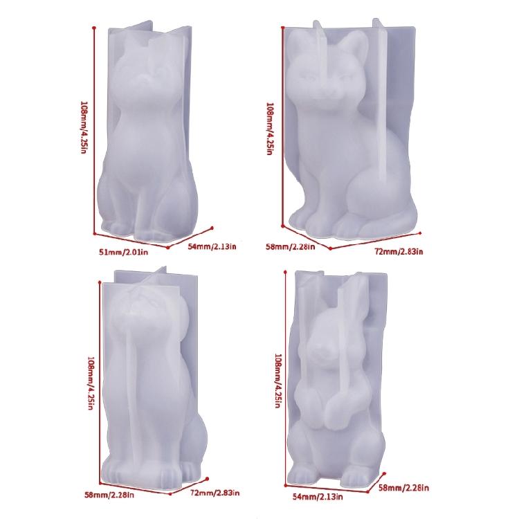 Katzenfigur Silikon Kerzenformen Epoxidharzformen für Kerzen Seifenherstellung Fondant Schokoladenform zum Kuchenbacken