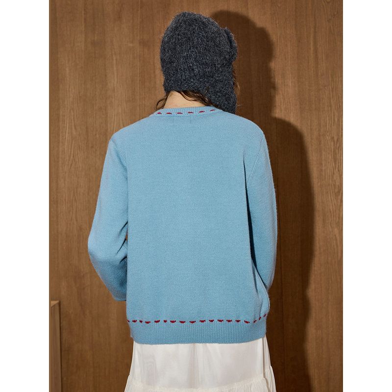 Coolhutcoolhut2025 Autumn Women's Fashion American Retro Loose Versatile Knitted Cardigan