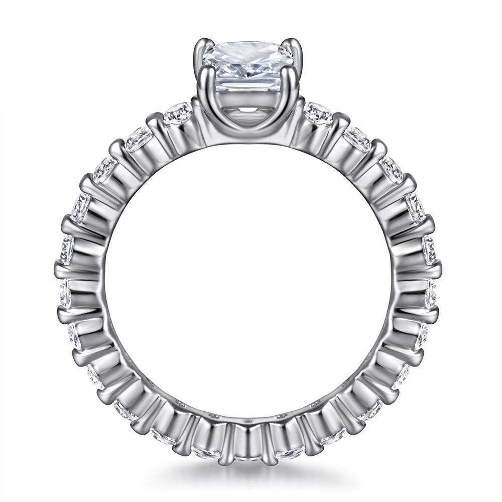 Lindon Classic 925 Sterling Silver Zircon Ring Ladies Jewelry Wedding Promise Party Gift