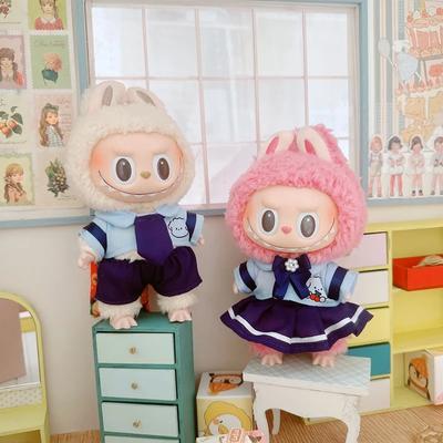 1PC 17cm Roupas Bonito Mini Boneca de Pelúcia Acessórios de Roupas Macacão Vestido de Capa Camisa de Pijama