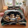 3pcs Anime Squirrel Tea Party Bedding Set - Includes One Quilt Cover and Two Pillowcases (No Core) - Perfect for Bedroom and Guest Room Deco