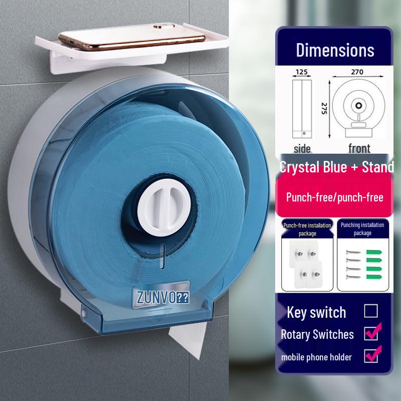 Wall-Mounted Waterproof Jumbo Toilet Paper Holder for Hotel Bathrooms