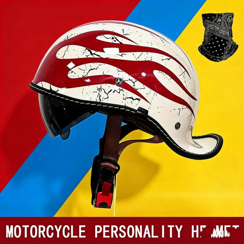 

Motorcycles All Seasons Universal Retro Turn-up Helmets Men Women American Cruising Riding Safety XL