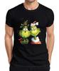 Grinch Christmas Funny Couple Wreath Holly Santa Hat Retro Men's T-Shirt