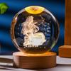 3D Constellation Crystal Ball Night Light Laser Engraved Birthday Gift Glass Sphere Home Desktop Decoration with Wooden USB Base