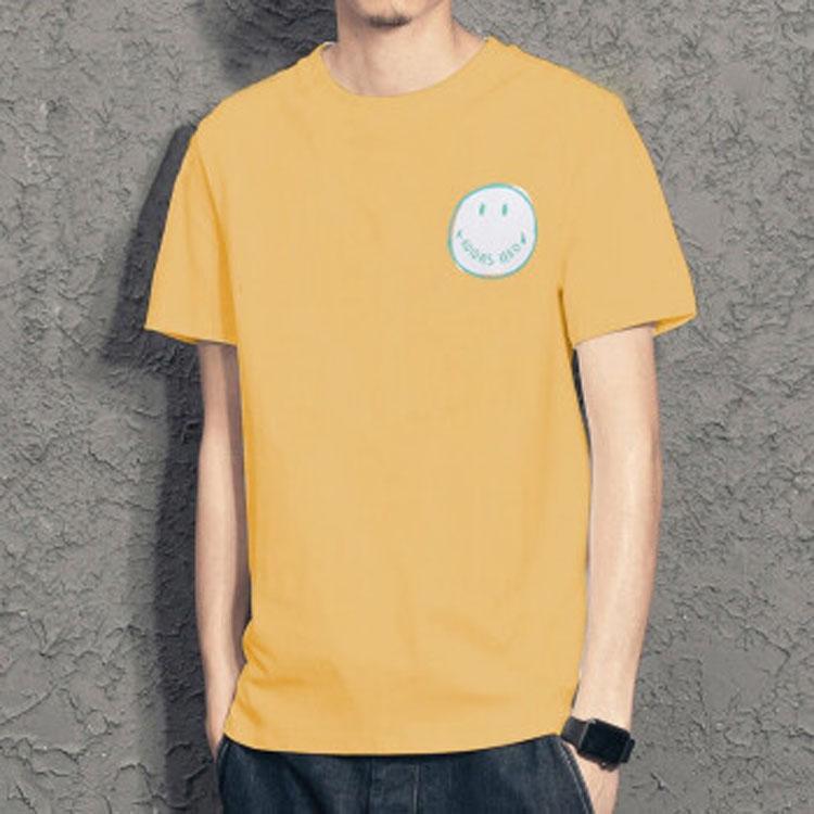 Adidas Neo Smiley Print Sport Crew Neck Retro American Dopamine T-Shirt Men Tops Orange-Yellow GP5789