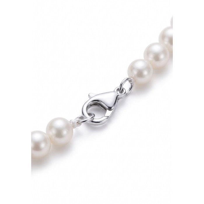 Collier - Pearls & Colors - Perle de Culture d'Eau Douce Semi-Ronde - Perle Blanche - Argent 925 - Qualité AAA+ - Femme