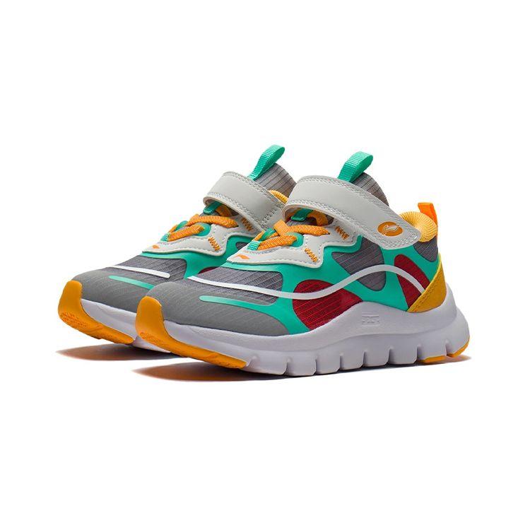 Li Ning Kids Kites Comfortable Sports Non-Slip Shock Absorbing Wear-Resistant Casual Shoes Kids Casual Shoes Gray Yellow Green YKNS028-3