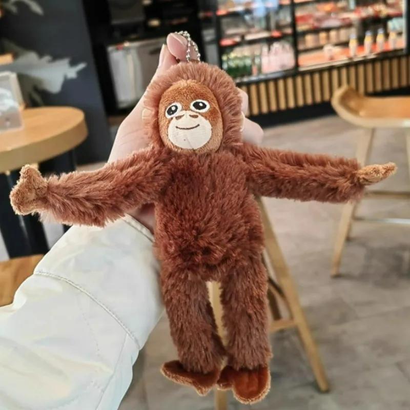 Süßer kleiner Affenanhänger Plüschtier Tier Orang-Utan Plüschtier Taschenanhänger Weiches gefülltes Rucksack-Schlüsselanhänger Weihnachtsgeschenke