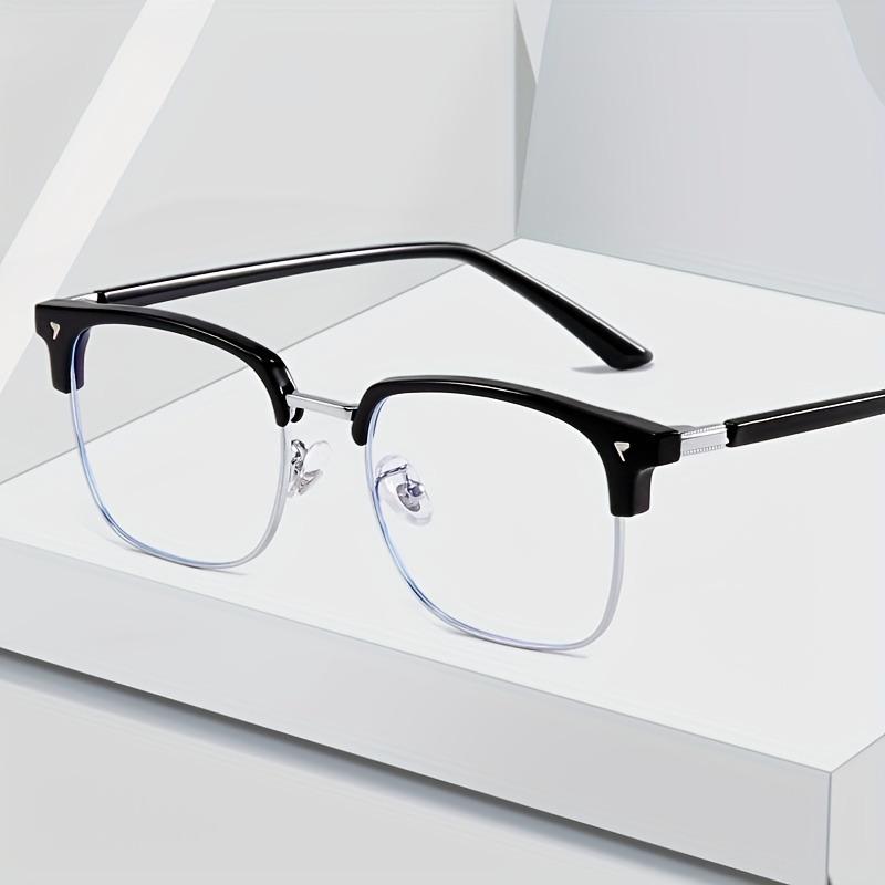 Anti Blue Light Glasses for Men and Women Retro Half Frame Eyebrow Glasses Frame Classic Flat Lens
