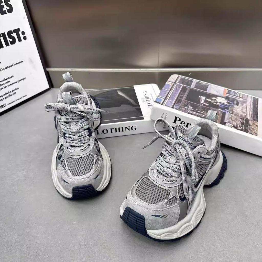 5Cm retro European dad shoes women's shoes 2025 autumn new thick-soled comfortable and breathable casual sports shoes