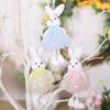 4Pcs Holiday Rabbit Ornaments with Dress Finish for Decorating Holiday Tables Garden and More